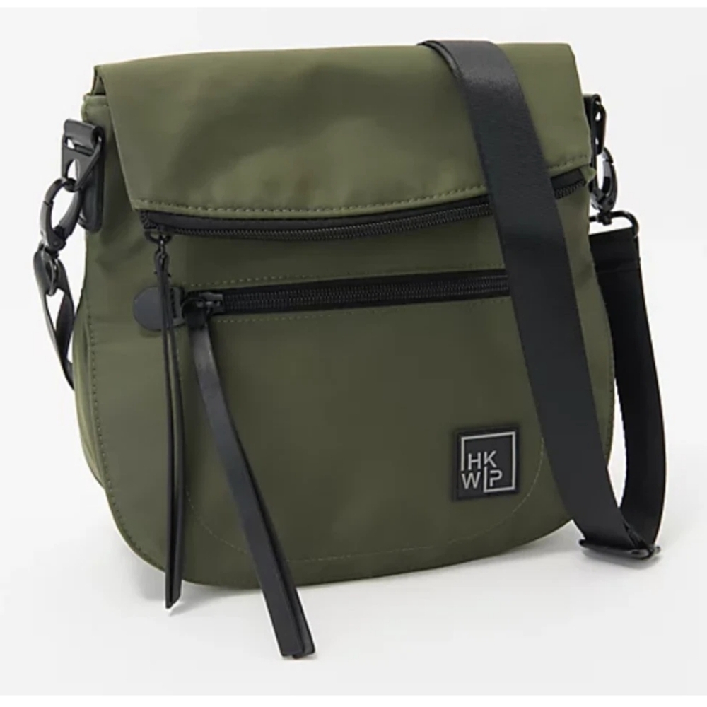 IHKWIP Foldover Saddle Crossbody with RFID Cardholder Military Olive. Like New.